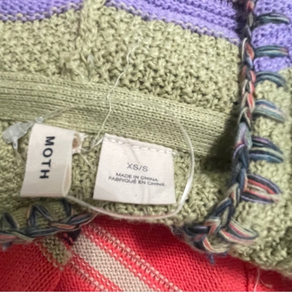 Anthropologie Moth Calexico Hooded Striped Poncho Sz XS - Picture 11 of 15